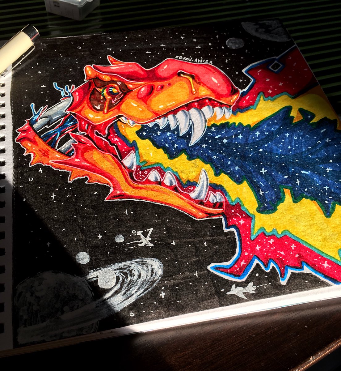 YagiZira's tweet photo. #Ехсision #trex #rex #dino #dinosaurs #artist #arts #art #artwork #draw #marker #touh #rainbow #sakura #space #stars #Robot https://t.co/IVzKrwIthD