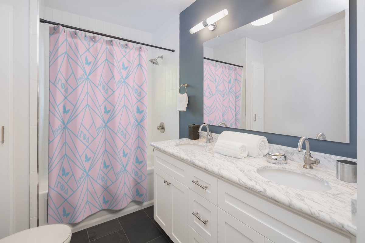 BeForeverU's tweet photo. After your workout, take a long relaxing shower. Relax with your Gamma Phi Delta shower curtain. It will look fabulous in your bathroom.
#gammaphidelta #gphid #gphid1943  #sisterhood  #sorority #sororitylife #gammaphideltasorority #businesssorority  #ΓΦΔ #sororityfitness #health https://t.co/HJrIs7mN9z