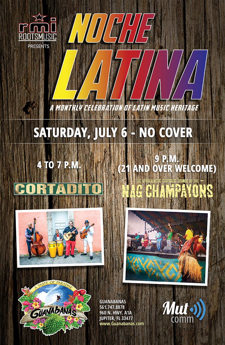.Thanks to The @PBPost for the ❤️ &amp; @CortaditoSon Returns to @GuanabanasJup | #NocheLatina Early Show concert listing! Join us at 4 p.m. TOMORROW! #Cuban #folk palmbeachpost.com/thingstodo?_ev…