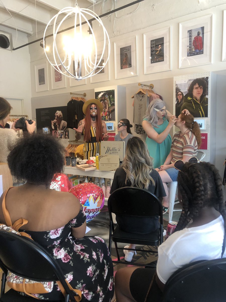 quinnlazenby's tweet photo. Thank you to everyone that came to #LifeIsADrag last weekend! I had a blast facilitating a panel discussion on queer role models &amp; LGBTQ2S+ resistance with Lyanna Carter &amp; Kaos. A huge thanks for everyone at Humainologie who made this possible #DragTutorial #HumainologieYYC https://t.co/ioLH58rZI0