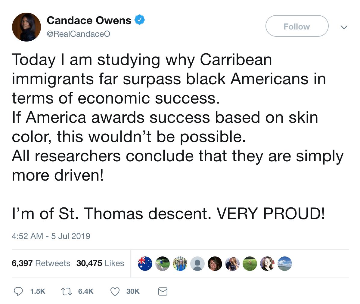 I have been telling people for the longest, that white supremacy collaborators like Candace Owens (&amp; others like her) have no problem undermining FBA society, because they have dual allegiances to other nations &amp; cultures. I told ppl Candace has ALWAYS identified as "Caribbean"
