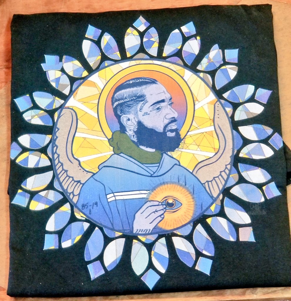 MFRyue's tweet photo. Custom Nipsey Tee came in today , Thank You  @Nanlib 🙏🏼

#RIPNipseyHussle
#NanlibInvasion https://t.co/nbri067cTT