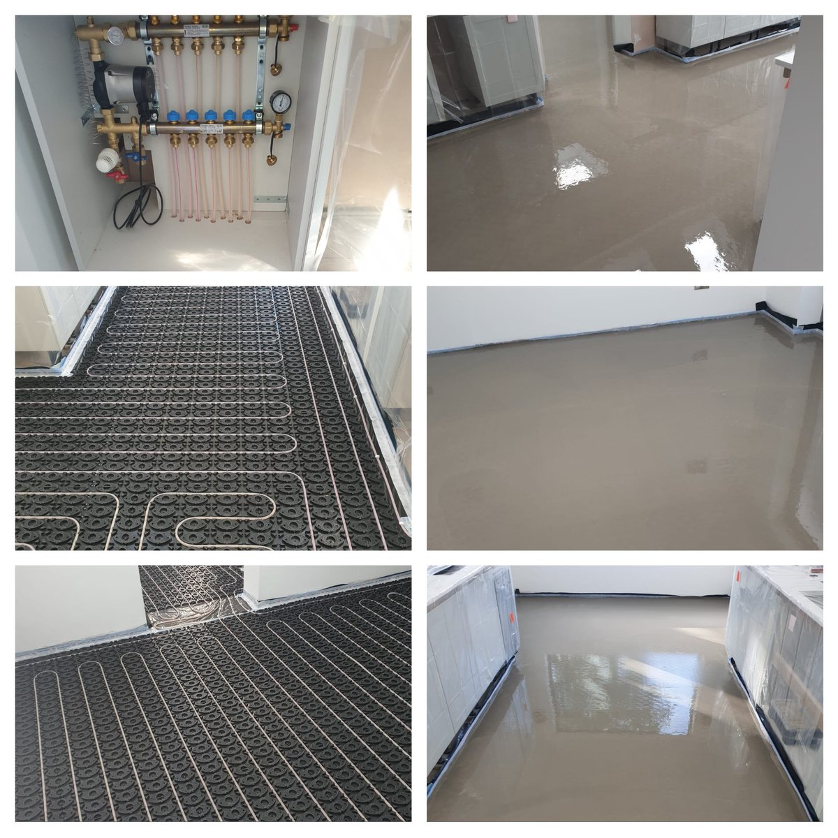 Profix with <a href="/uk_roth/">Roth-UK</a> UFH and Weber Levelling Compound in Ormskirk all done in the day by Elliott and Billy. 3,000 screws went into the Profix Panels to make sure it all stayed down. This is one of our high output low profile offerings at around 17mm, ideal for Renovations.