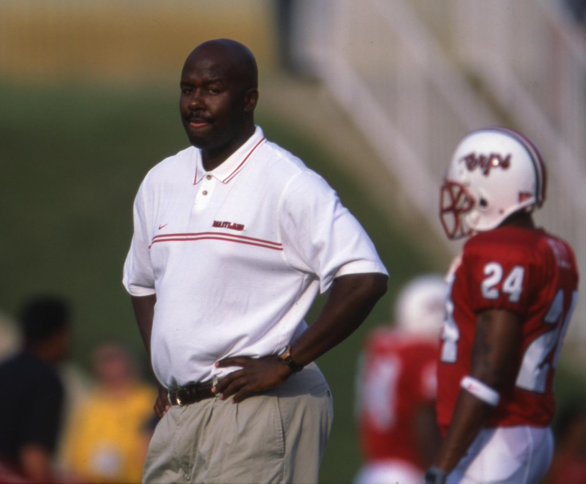 MClub_UMD's tweet photo. Flash Back Friday: @TerpsFootball Head Coach @CoachLocks
Circa 2001 Terps running backs coach and recruiting coordinator #sweethelmets #FlashbackFriday https://t.co/qBrsf6hojU