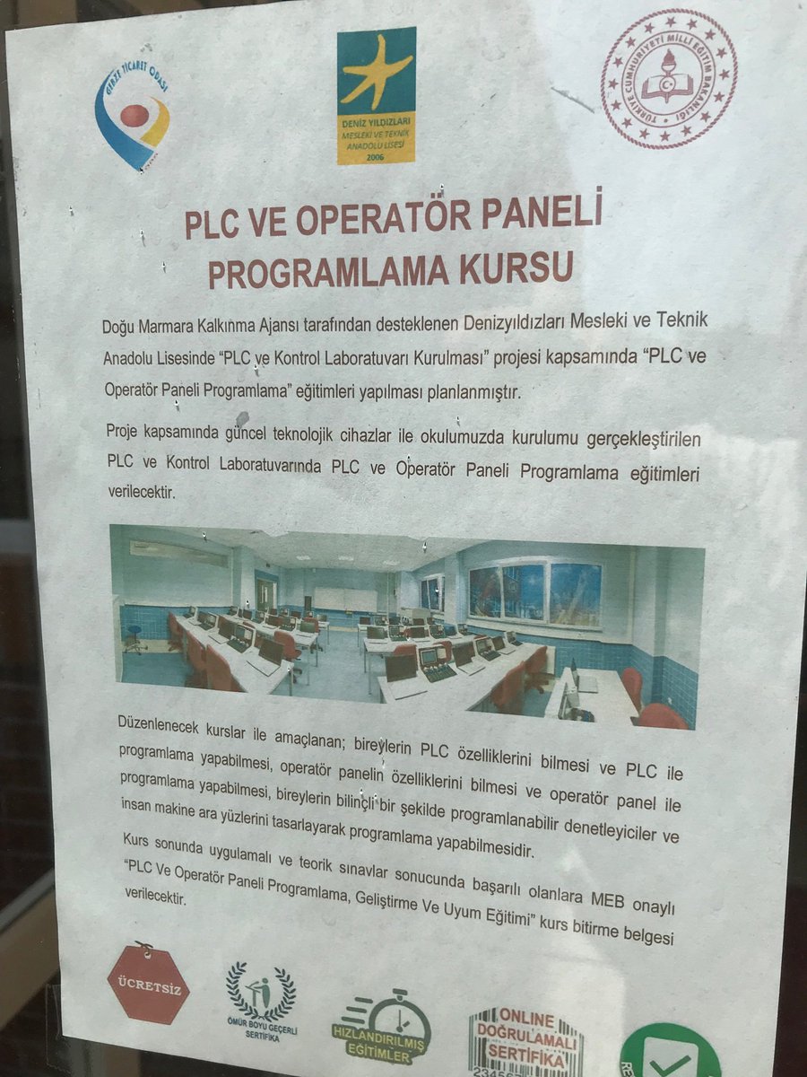 muratakkaya2825's tweet photo. ETİK Akıllı Eğitim Robotlarımız iş başında,
Denizyıldızları MTAL de kurduğumuz Dijital Dönüşüm Labaratuvarında ilk eğitimler bu hafta başladı
#dijitaldönüşüm #eğitim #Dijitaldönüşümeğitimi #PLCeğitimi #Endistri40 #Sanayi40 #OtomasyonEğitimi #FultecPLC #MekatronikEğitimi https://t.co/GKDW6tPY7V