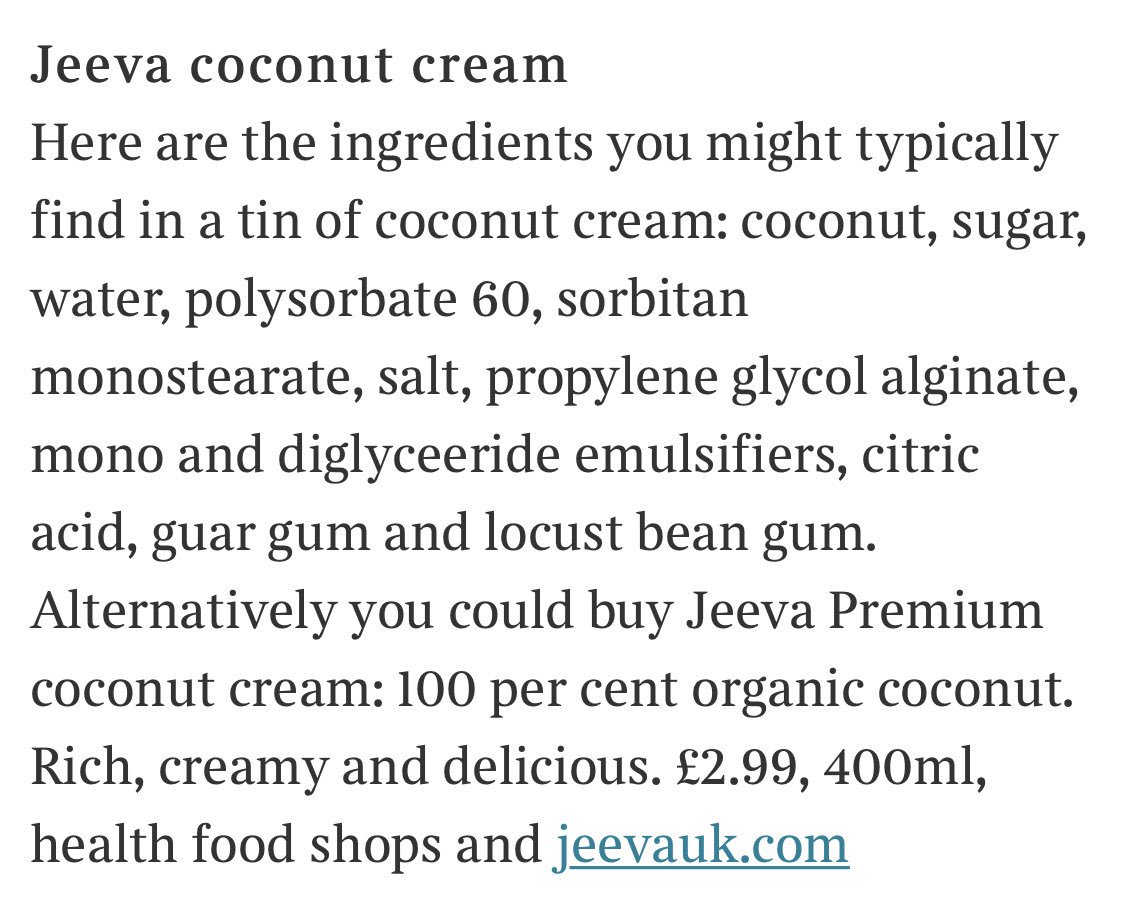 So happy to be reviewed in last Saturdays Times with our Jeeva #organic #coconutcream by Tony Turnbull @TimesFood - “the cans all foodies love” Here’s why ⬇️ we are the preferred choice 🤩