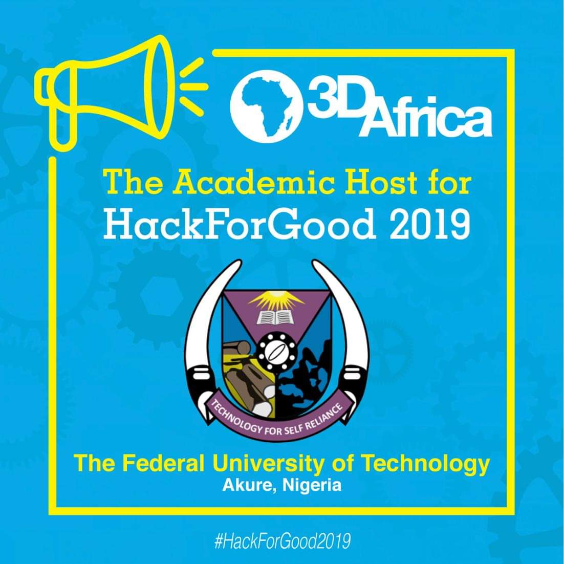 UcheAristotle's tweet photo. Federal University of Technology Akure (FUTA) is the academic host of 2019 @YouthForTech #3DAfrica #HackforGood2019. Can't wait to see this year's hackathon and what the youth are up to this time https://t.co/xwQvqrEWOf