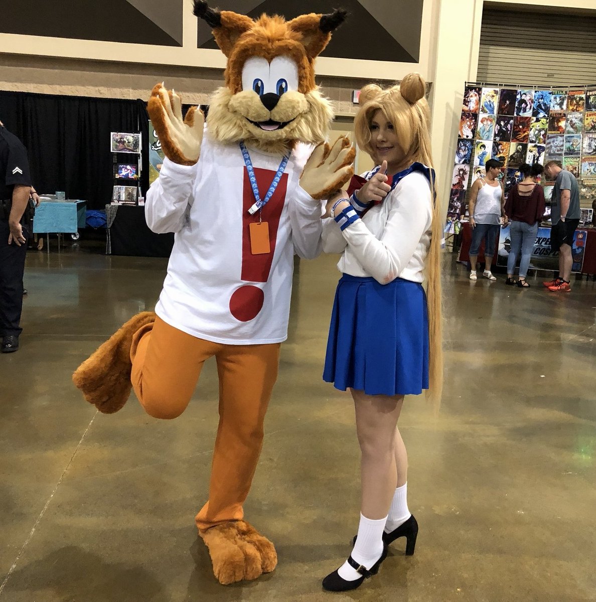 RustyTheBobcat's tweet photo. Oh hi there, Sailor Moon! It is I, Bubsy, the most kawaii of all the nekos! 🐱 (at Rob Con 2019) #fursuitfriday #sailormoon #anime #animecosplay #videogamecosplay #bubsy #bubsycosplay #fursuiter #cosplay #bubsythebobcat #furrycosplayer #furrycosplay #robcon34 #robcon #robcon2019 https://t.co/0mIFMzb8ZQ