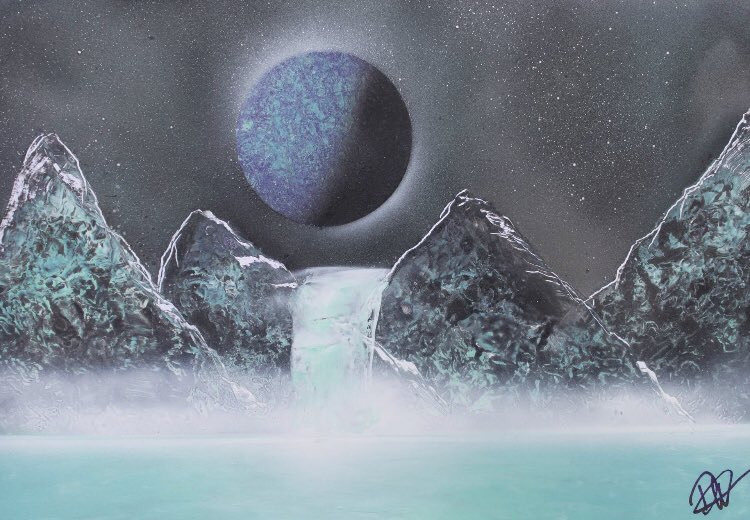 deniselicious2's tweet photo. Check out this Saatchi Art artwork by Denise Weninger called “Blue night” https://t.co/mXfDIr6PGI 
#supportartists #artist #artwork #landscape #saatchiart #artsy #painting #spraypaint https://t.co/pFPi7mAzob