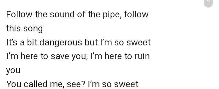 Et cet effet est renforcé par la phrase suivante : "You called me, see ? I'm so sweet" (tu m'as appelé, tu vois ? Je suis si doux)Le choix des mots est important, on l'appelle au téléphone son partenaire non exclusif. Et en plus, on a une répétition du mot "sweet", qui montre-