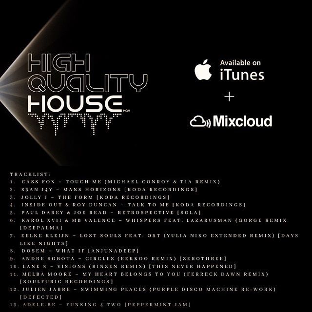 Latest episode if my High Quality House podcast is now online 🔊
.
Follow the link in my bio to give it a whirl and kick off the weekend 🙌🏻
.
Belters from @kodarecordings @michaelconroy.dj @jollyj_music @inside_out_uk @solamusicuk @pauldarey @gorge_mu… instagram.com/p/BzjDOk7AKIx/