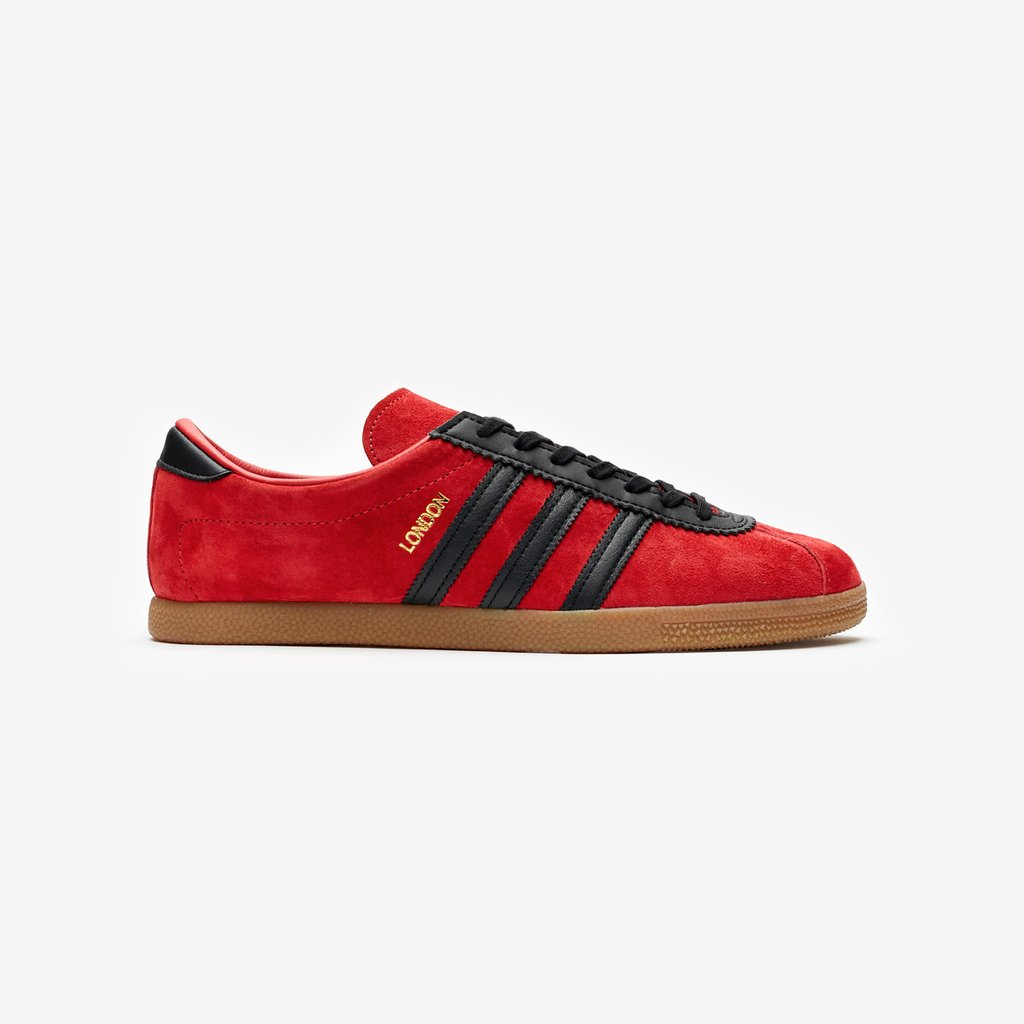 SNS on Twitter: "The adidas City Series brings us time after time iconic terrace sneakers and this time the 3-stripes the adidas London in its red suede upper. Find