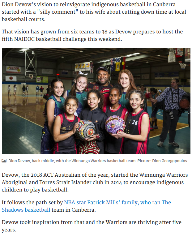 WgarNews's tweet photo. #DionDevow started #WinnungaWarriors #AboriginalBasketballClub, hosts 5th #NAIDOC #BasketballChallenge
#RosieHarrison #GoodNewsStory: https://t.co/fQFxP1kRDO
#NAIDOC2019 #AboriginalHealthAndWellBeing
#WGARmob #AboriginalTalk #WGARenewsletter 6Jul19: https://t.co/21aJmEstEx https://t.co/ZLJcfoKBas