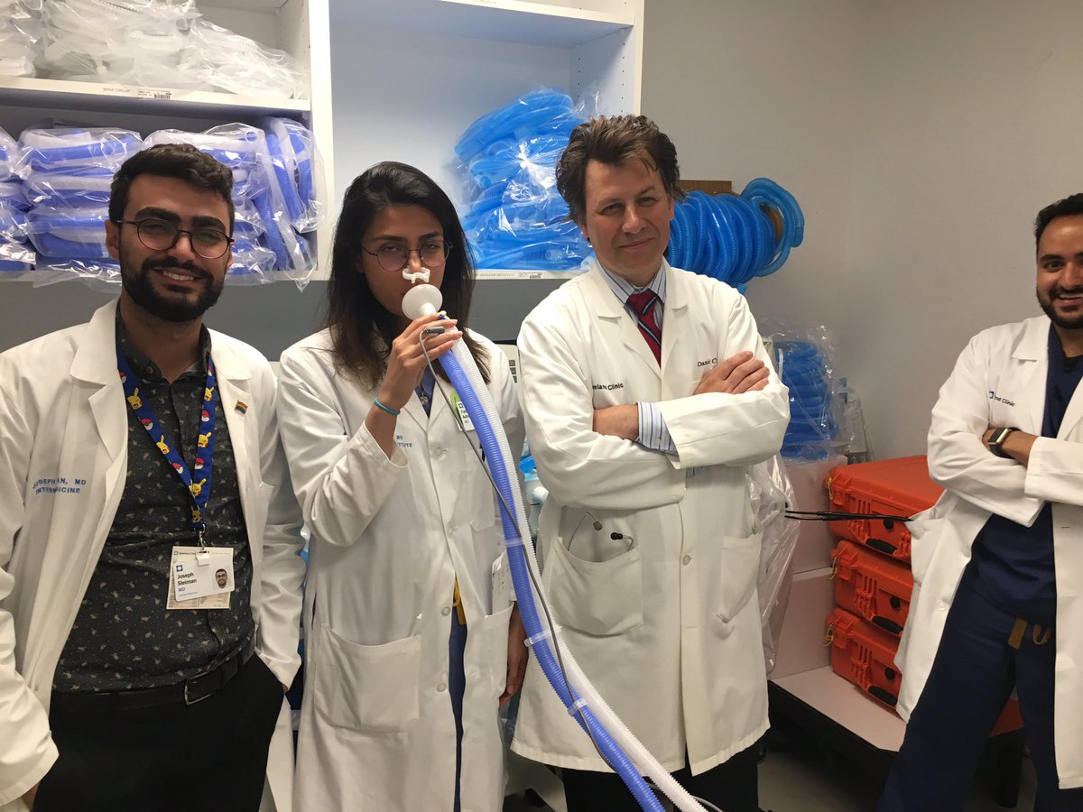 JosephHabibi_MD's tweet image. No better way to appreciate ventilators than to try ’em yourself. Wonderful teaching moments by the amazing Dr. Daniel Culver. Our brave pulm-crit Fellow Dr. Fatima Adhi deals with great pressures here. #pulmcrit #imrp #residency #ventilation #fellowofthemonth @CCF_IMCHIEFS