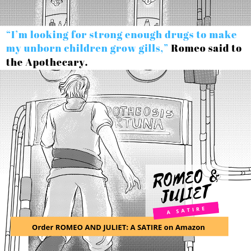 rjsatire's tweet photo. Oh, no, this visit of Romeo to the Apothecary can't end well!...  Read the #ROMEOANDJULIET #mashup version with #manga illustrations on #Amazon to know how it ends at https://t.co/1AVjJSPLyo! https://t.co/134YTgP1g9