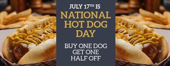 RobsRockinDogs's tweet photo. The countdown to National Hot Dog Day is on! Grab a friend and head out to Rob's Rockin' Dogs on July 17th for giveaways and great prizes from local businesses. You could win a free training session from Revive Fitness ๐๏ธโโ๏ธ #nationalhotdogday2019 #hotdogs #rockindogs #eatlocal https://t.co/z4BA6GeZdV