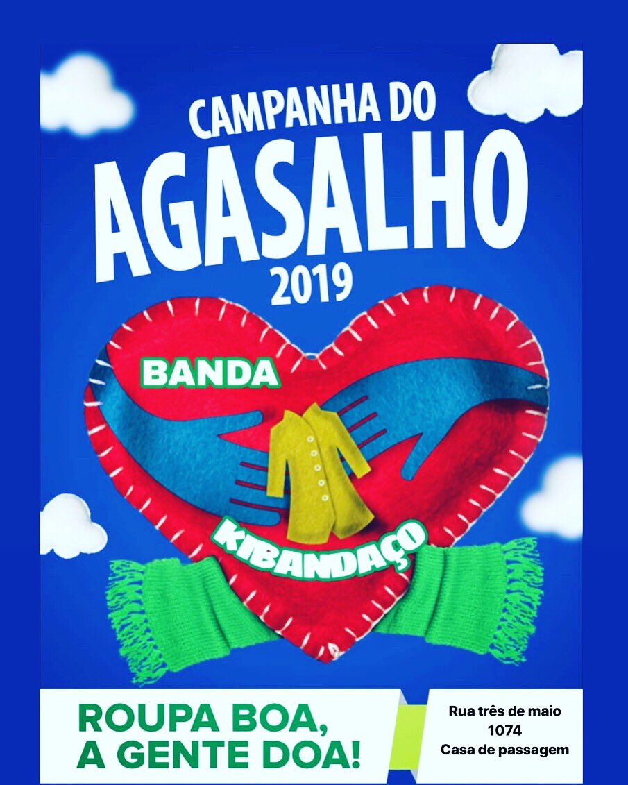 kiba2019's tweet photo. NOSSA QUE FRIO 🥶 

A Banda  kibandaço também entra na campanha do agasalho da cidade de pelotas 
Doe qualquer tipo de agasalhos ou colchão 

: Rua três de maio 1074 
(CASA DE PASSAGEM) 

FAZER O BEM SEM OLHAR A QUEM ! 

CAMPANHA DO AGASALHO BANDA KIBANDAÇO ❤️🇧🇬 https://t.co/QwAoQu2kRT