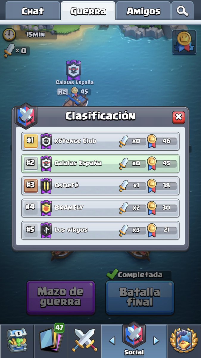 Hacia mucho que no ponia un tuit. Pero enhorabuena a los chicos de <a href="/x6tence/">x6tence</a> por la Guerra que hemos disputado. Jugar estas guerras es lo bonito! Nos veremos las caras de nuevo!!! Enormes!!! 💪🏻💪🏻💪🏻