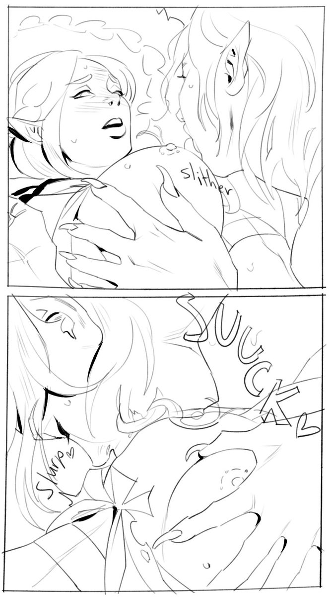 CranneoNSFW's tweet photo. Sketching down some panels for a future Dungeon Meshi fan comic lol. they're outta order atm but nah yeah GOD, MONSTER!FARLYN THOOOOO https://t.co/F7oR3Wk6Jv