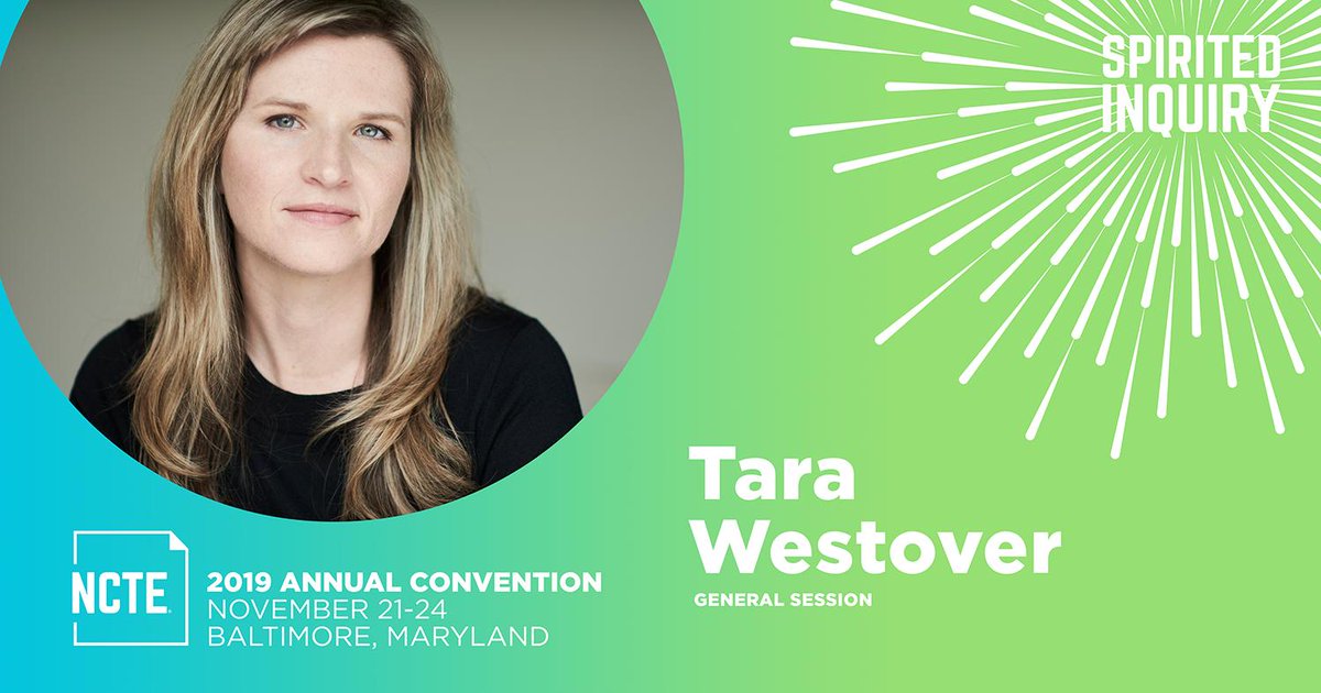 'I don’t think education is so much about making a living, it’s about making a person.' —@tarawestover You won't want to miss Tara Westover, author of Educated, at #NCTE19 in Baltimore! Have you registered yet? convention.ncte.org