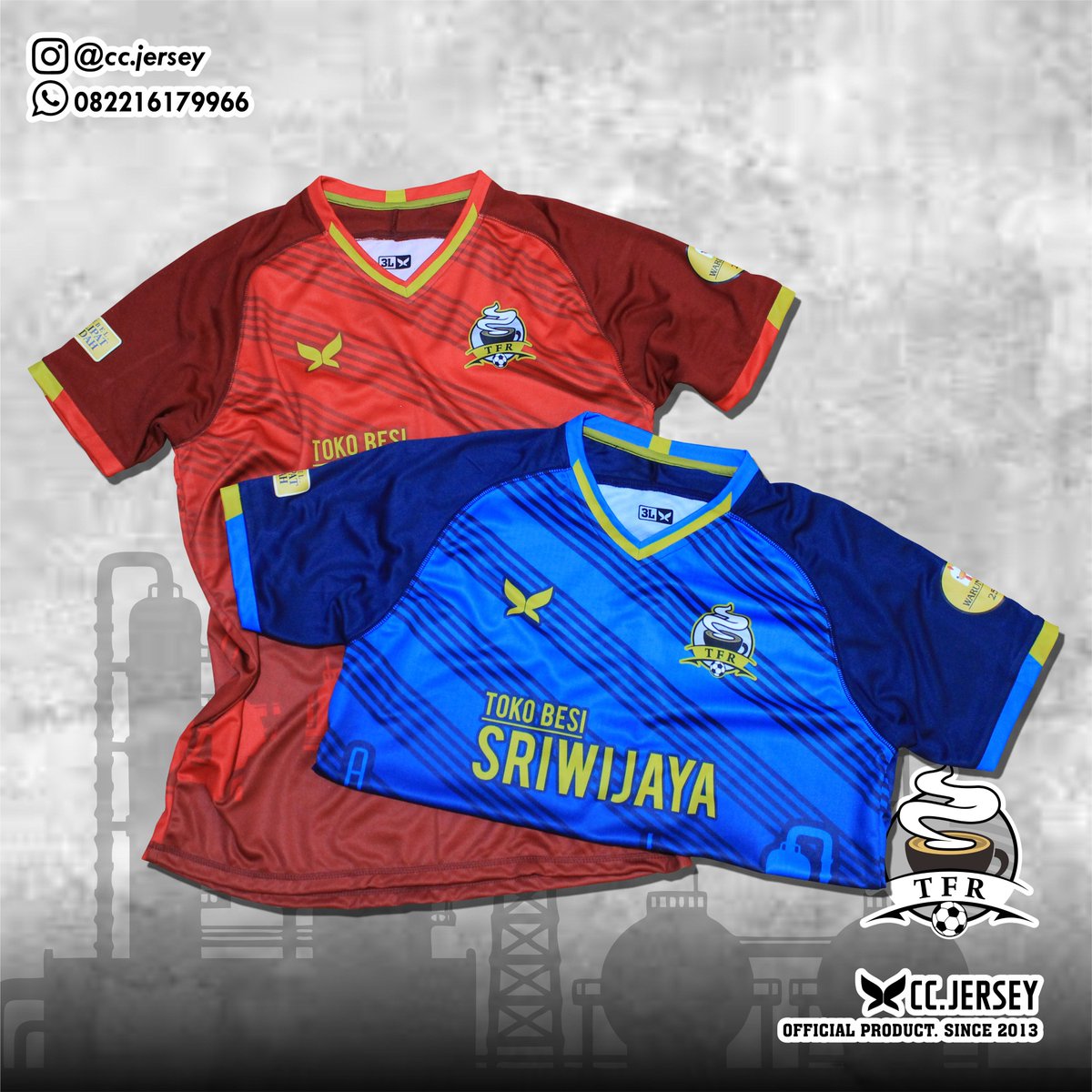 [TFR]
——————————
Perpaduan antara warna merah, biru, dan emas yang membuat jersey ini menarik. Selain itu juga menggunakan model lengan raglan +jahitan rantai yang sangat elegan😎 dan sangat nyaman digunakan😋
○