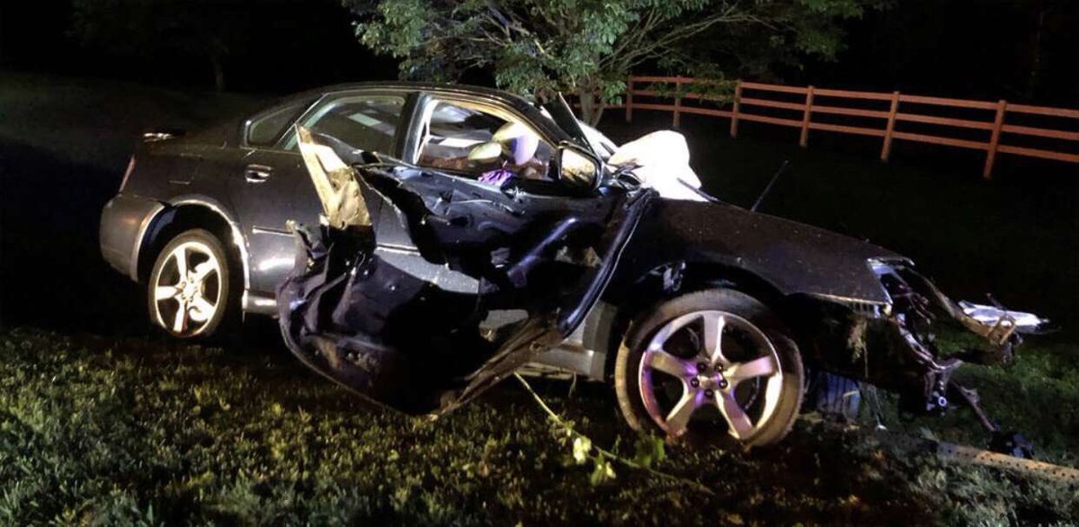 Its_Santoe's tweet photo. @subaru_usa My father and I are both still alive after this accident and neither of us should be. I don’t think I’ll ever own anything but a Subaru again. Thank you @subaru_usa https://t.co/Ck5hx68Zty