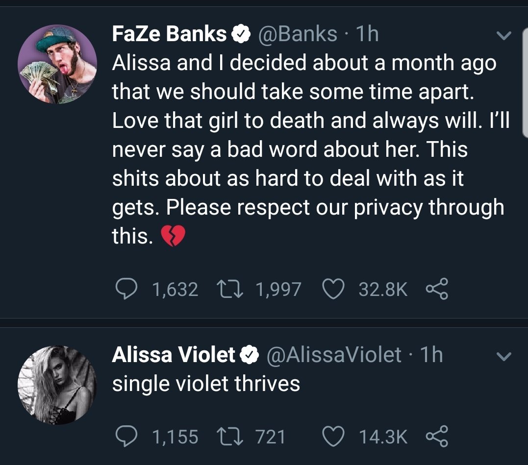Carburite's tweet image. Yikes
#alissaviolet #fazebanks