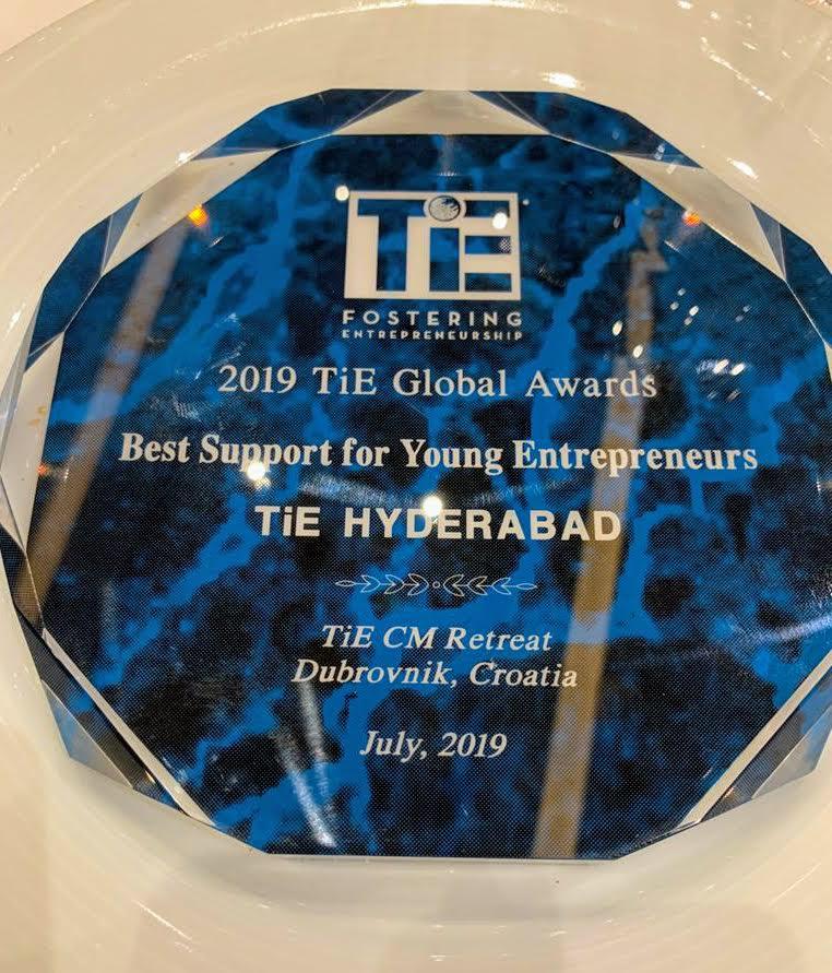 TiE Hyderabad. wins a prestigious global award at #TiEAnnualCMRetreat,  61 chapters from 18 countries participate !!! This is a recognition for the #studentEntrepreneurship work done by Hyderabad Chapter in 2018 !!! Many thanks to the ever encouraging board of directors..