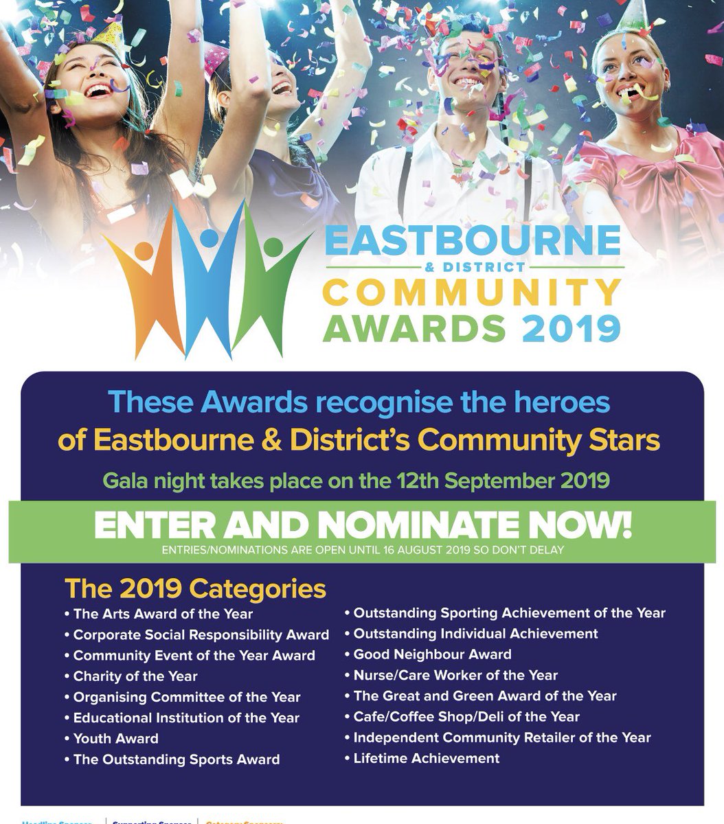 EDC_Awards's tweet photo. Know someone who has spent their adult life helping others in the community? Think they deserve some recognition? Nominate them for this year's Eastbourne &amp; District Community Awards
Go to https://t.co/oIVFEBX3GB for more information 

#eastbourne #community #awards https://t.co/jcRM22y9A6
