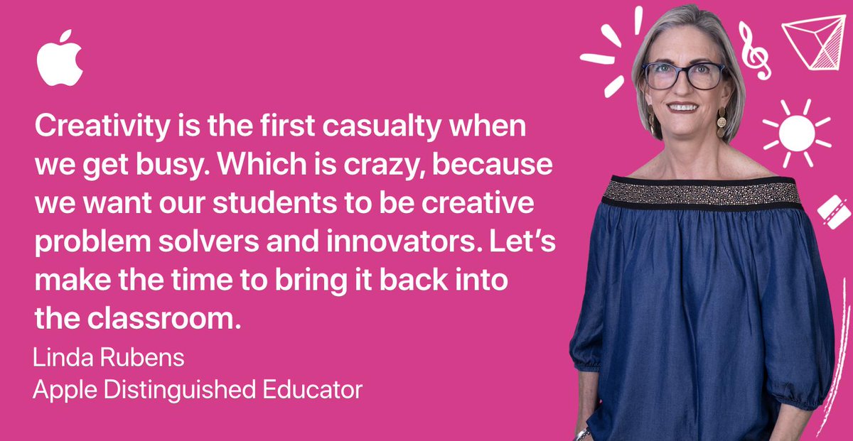AppleEDU's tweet photo. Students become passionate about their studies when classroom experiences are active, authentic, and relevant. Help your learners see themselves as composers, producers, directors, and artists with #EveryoneCanCreate. https://t.co/StboW3A8Tz @lindarubens #ADE2019 #AppleEDUchat https://t.co/jQw3Zft0yZ