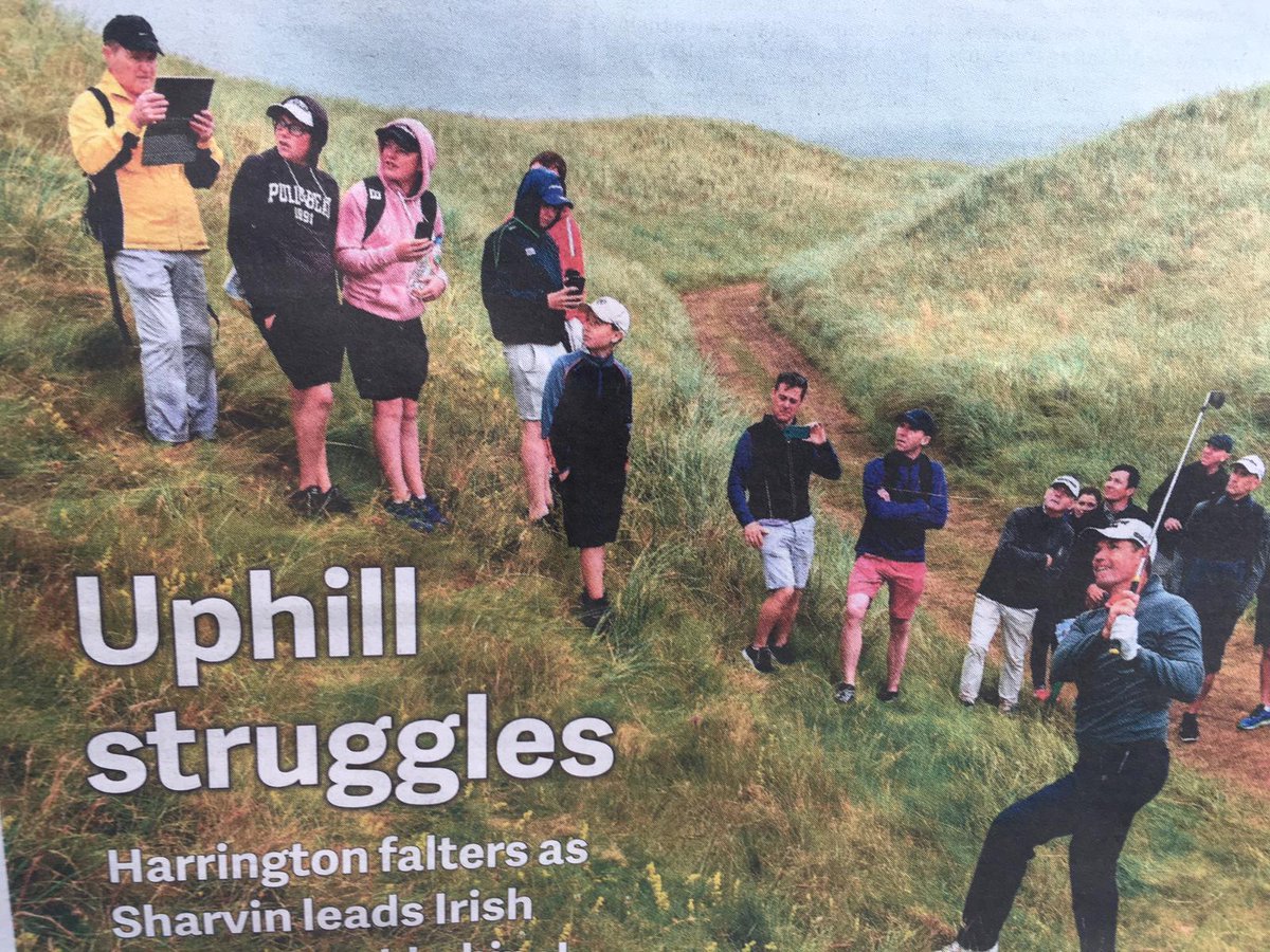 Great image @sportsfilebren in todays @irishexaminer @LahinchGolfClub
@EuropeanTour @padraig_h
junior boys from @FaithleggGolf #Waterford looking on in earnest 
#DDFIrishOpen #juniorgolfers