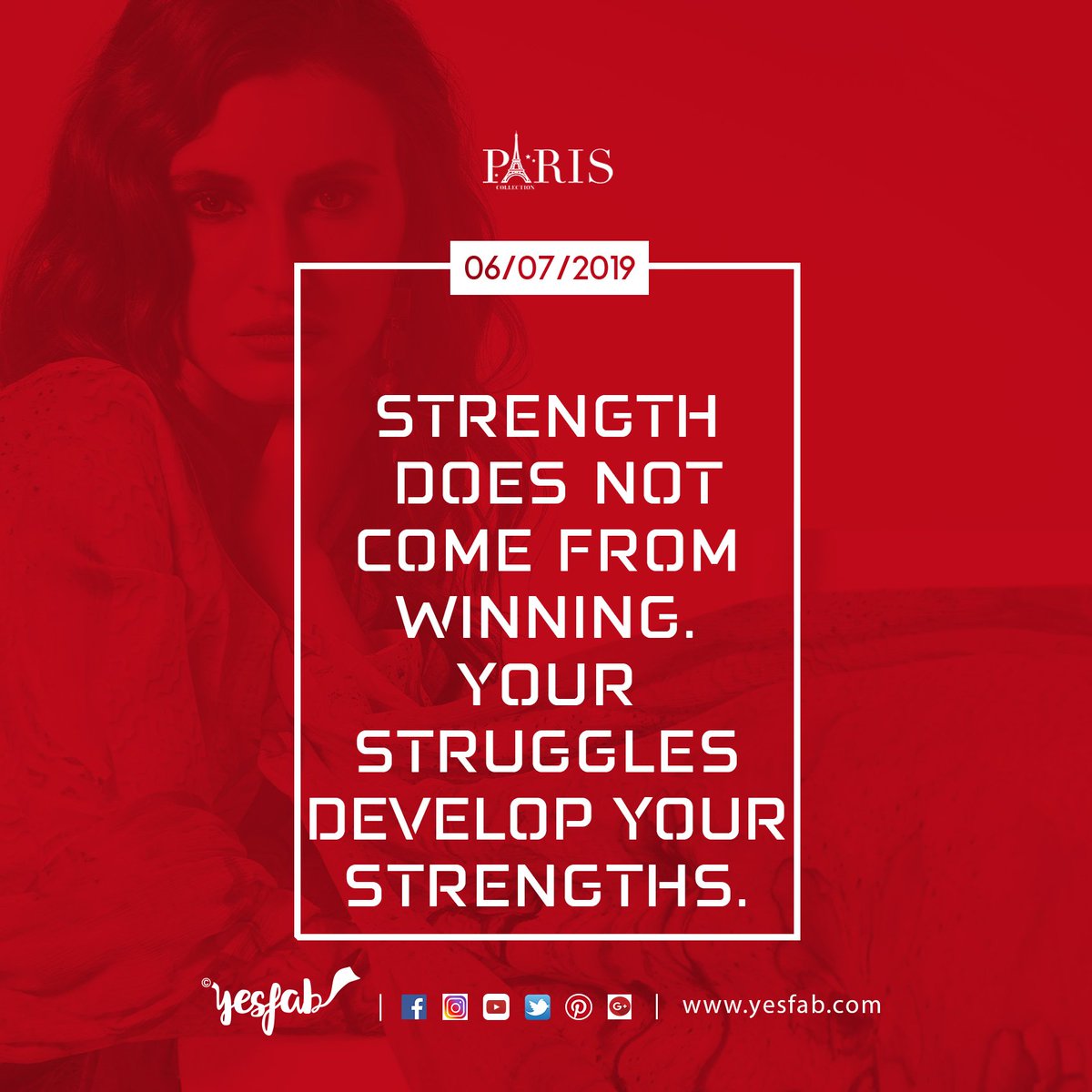yesfab6361's tweet photo. STRENGTH DOES NOT COME FROM WINNING YOUR STRUGGLES DEVELOP YOUR STRENGTHS.
#Yesfab #Dress #Manufacturer #Wholesaler #ParisCollection #LawnCollection #SajdaCollection #SaturdayFeelings #6thJuly2K19 #Salwar #Daily #Fashion #FashionQuote https://t.co/HDZ320tLHO