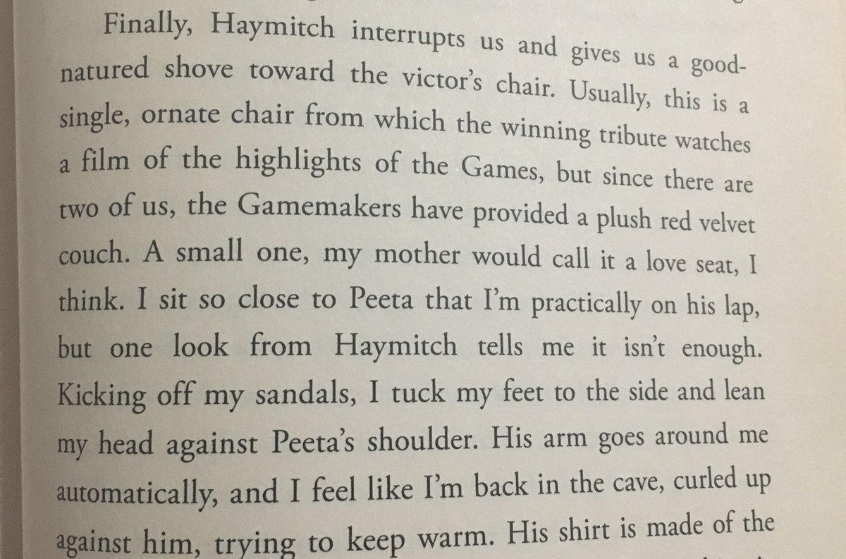 Idk if it’s just me, but now they’re out of the arena and Haymitch has told Katniss the stakes, Haymitch nudging her toward allo gestures doesn’t feel hostile. He’s trying to help her survive, as he always has been, but now Katniss knows he’s really on her side  #TheAspecGames