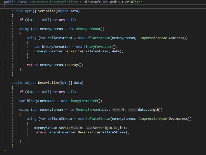 madnan_rafiq's tweet image. #StackExchangeRedis Serializer implementation, what I can do to get optimal performance, yet better compression. A goal here is to reduce the size of dataset getting stored on Redis cluster, causing all sort of intermittent outages. #RdlcWebFormReportViwer #Dotnet @dotnet