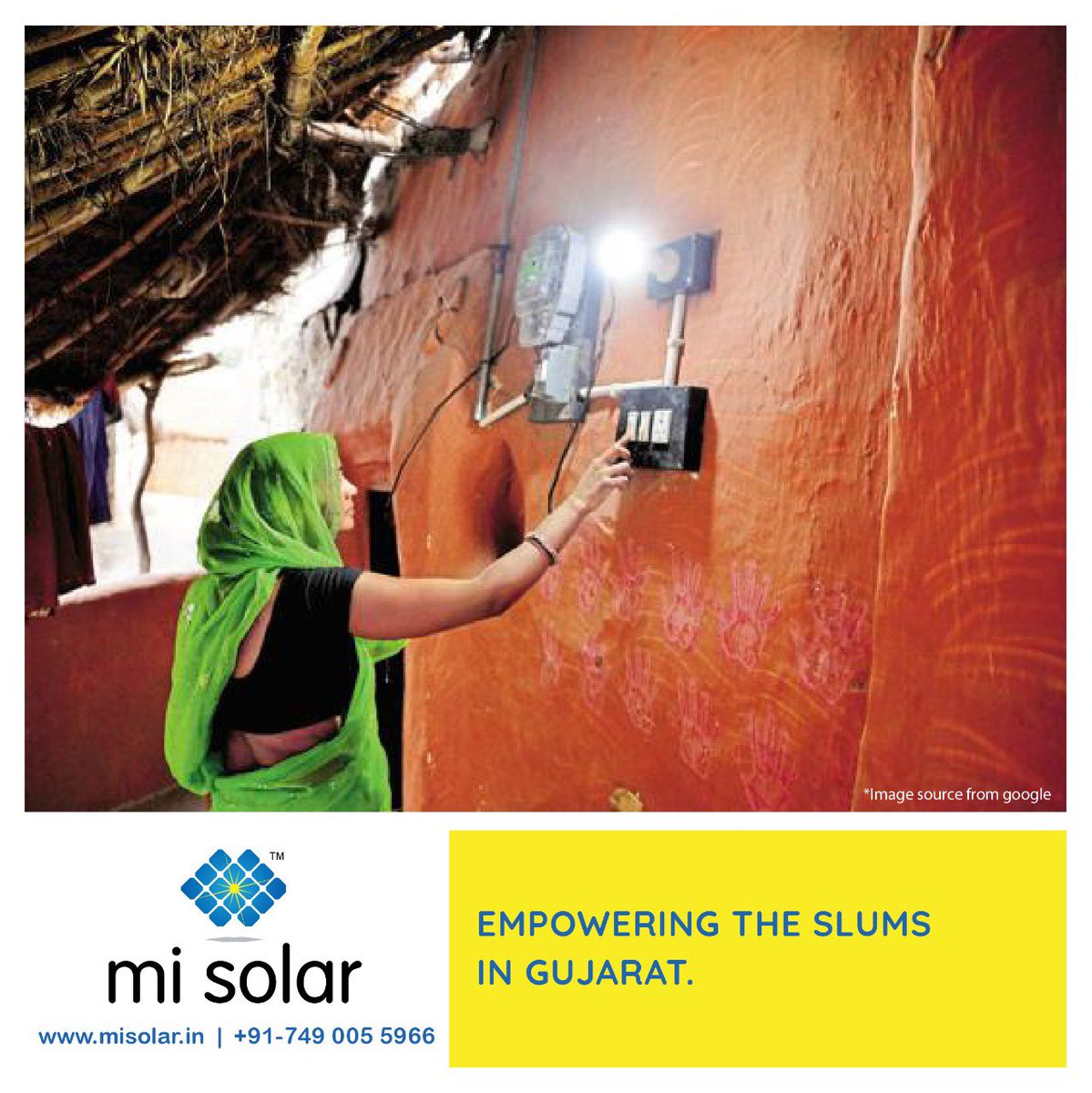 MISolarIndia's tweet photo. Recently, the Gujarat Government has announced a new solar scheme for the slum dwellers where, they not only receive power but, also earn revenue by selling surplus power. Solar is coming up a in a real big way. 

#Solarpoweringujarat #solarupdate #misolar #solarenergy #sun https://t.co/rPOgvSqFjg