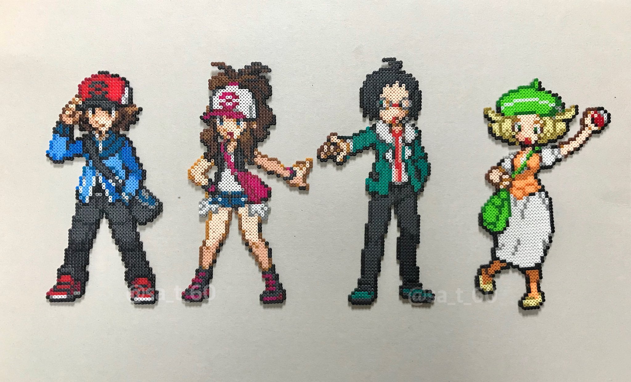 海なっとう アイロンビーズで製作しました ニンテンドーdsソフト ポケットモンスターブラック ホワイト の男女主人公 トウヤ トウコ とチェレンとベルです アイロンビーズ ミニフューズビーズ 任天堂 ポケモンbw Pokemon T Co Gwt3i6ypjh