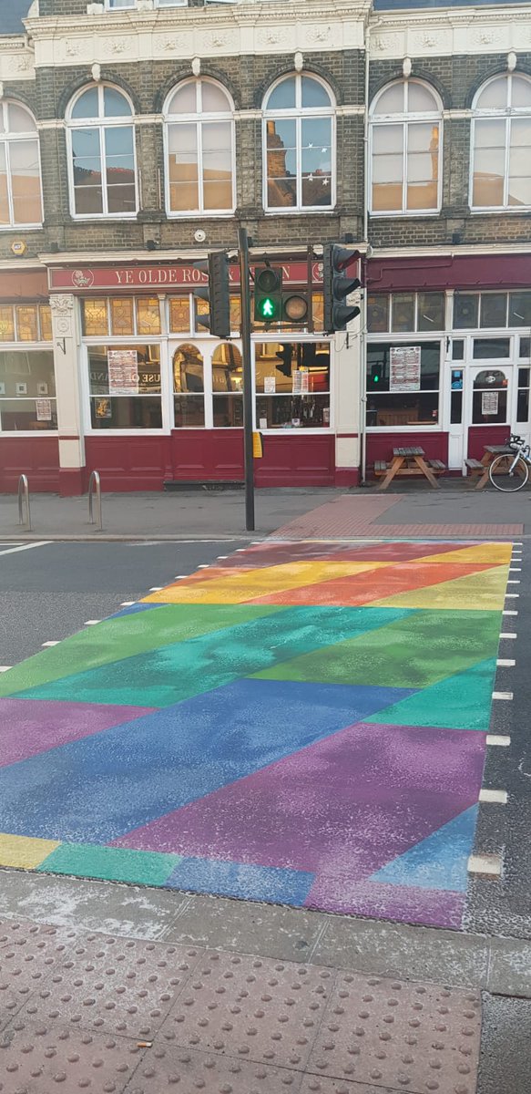 Fabulous to see our new permanent rainbow crossing in the morning sunshine @WFculture19 #prideintheborough