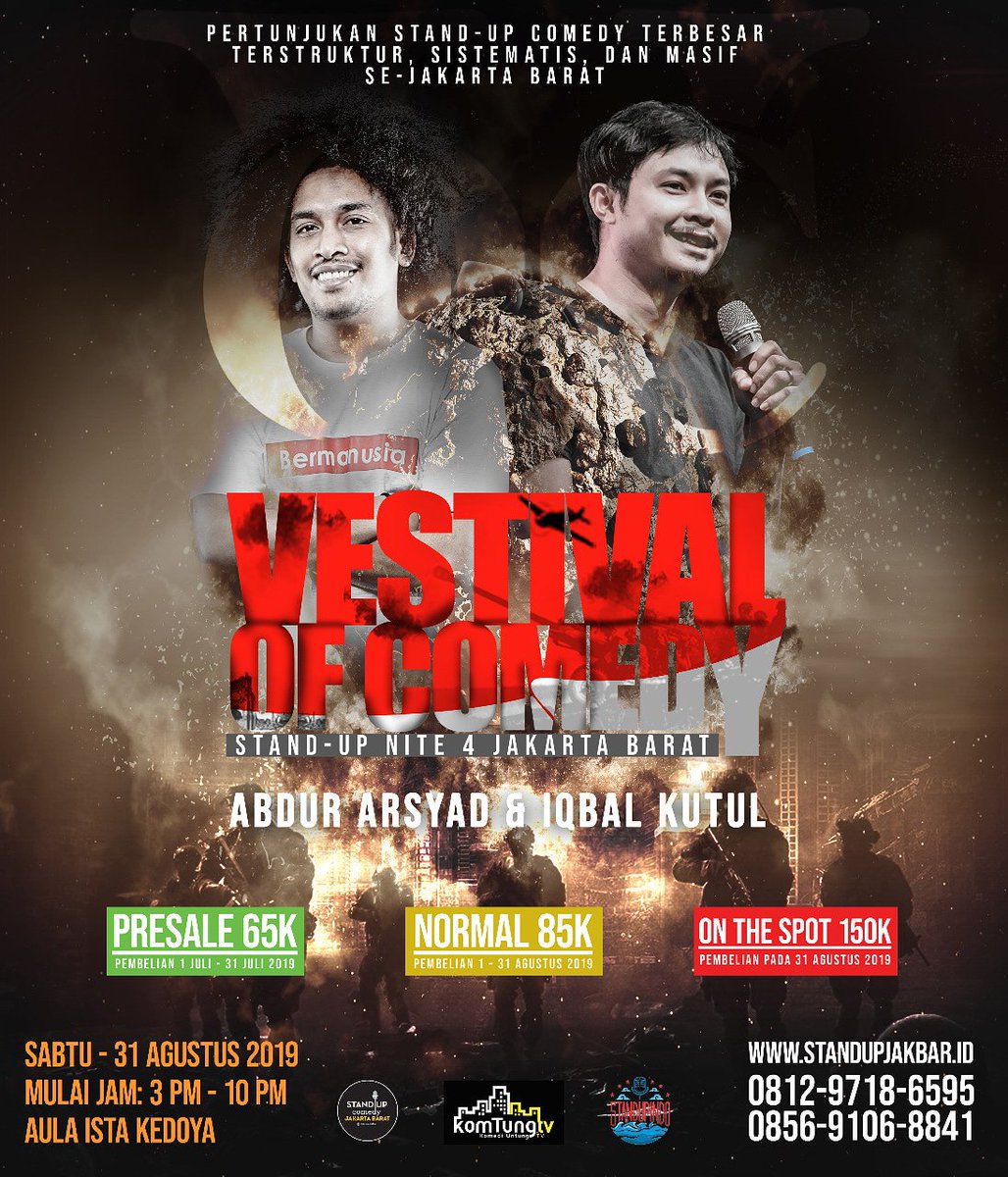 Salah dua komika yg akan tampil di #SUNJ4KBAR, ada <a href="/abdurarsyad/">Abdur Arsyad</a> &amp; <a href="/iqbalkutul/">iqbalkutul 🍉</a> brooo! Beli tiket nya sekarang juga! 🔥🔥🔥