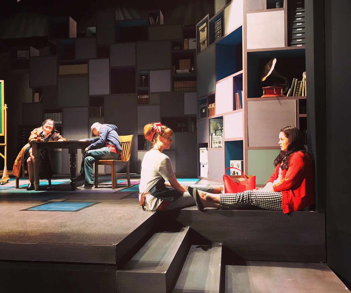 TheyCallMeJLo's tweet photo. #TheLanguageArchive tech at @TheatreWorksSV. I love my team. Get your tickets soon, use discount code JEFFREY! https://t.co/th1dVHWVU2