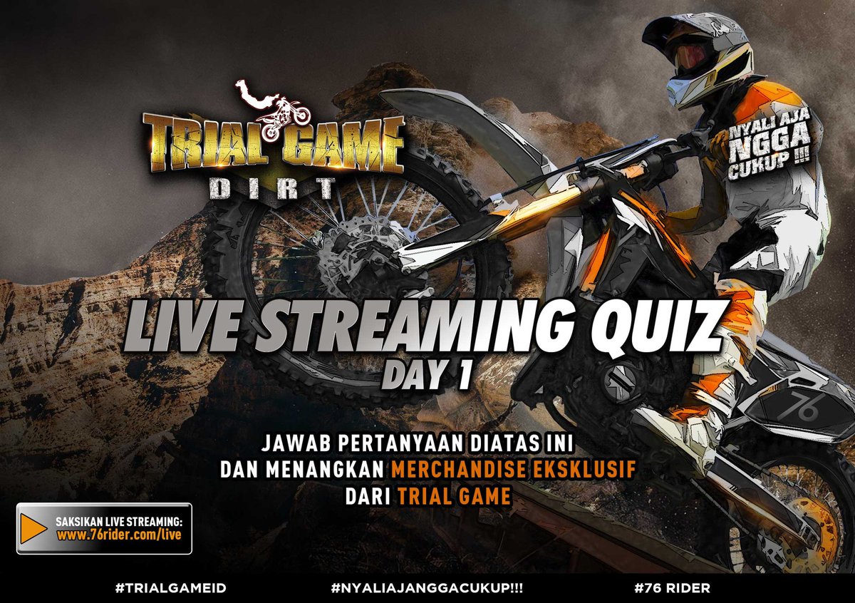 VenusMulya02's tweet photo. @TrialGameID 1. Lintasan kering, keras dan berdebu
2. Aris Setyo #TrialGameID #TrialGameQuiz https://t.co/pB7SWvI3Hu