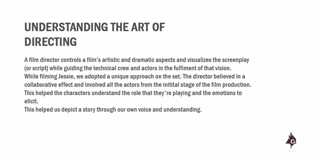 ekaa_arts's tweet photo. The director crafts and control the evolution of performance out of the film script.
It involves the presence of a creative mind that brings together every individual on set to collaboratively move towards a described vision.

#Ekaa #EkaaArtProductions #Direction #Jessie https://t.co/HwIG0a6HIv