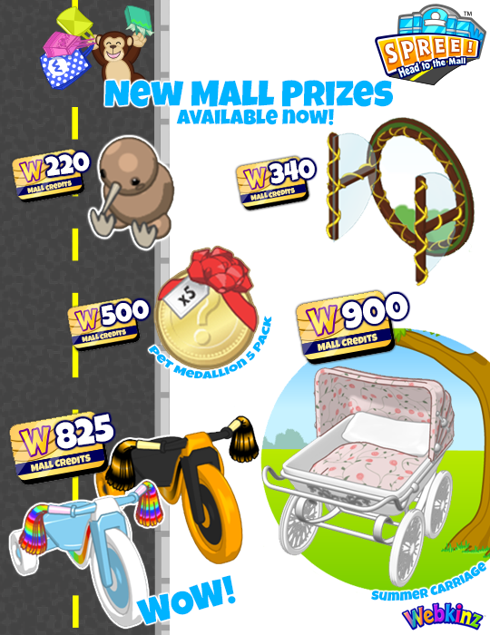 webkinz's tweet photo. The next time you visit the SPREE Mall, look for one of these NEW prizes!
UPDATE: The Pet Medallion 5 Pack has now been FIXED!
#webkinz #spree #mall #new #prizes #daily #games #mobile #desktop #apps #kids #pets #kidsgames #kidapps https://t.co/QaxR5Yae2d