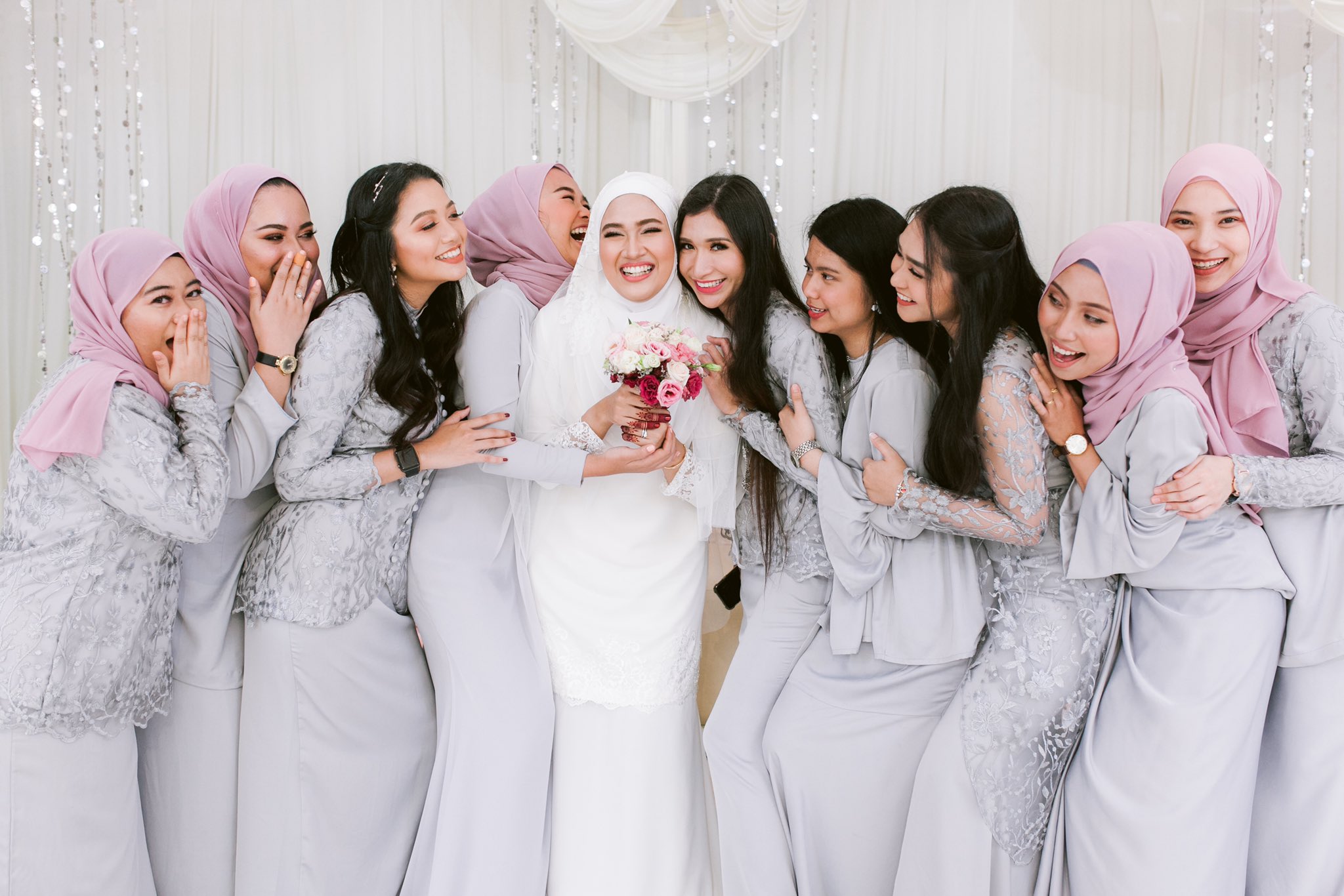 Baju bridesmaid grey online