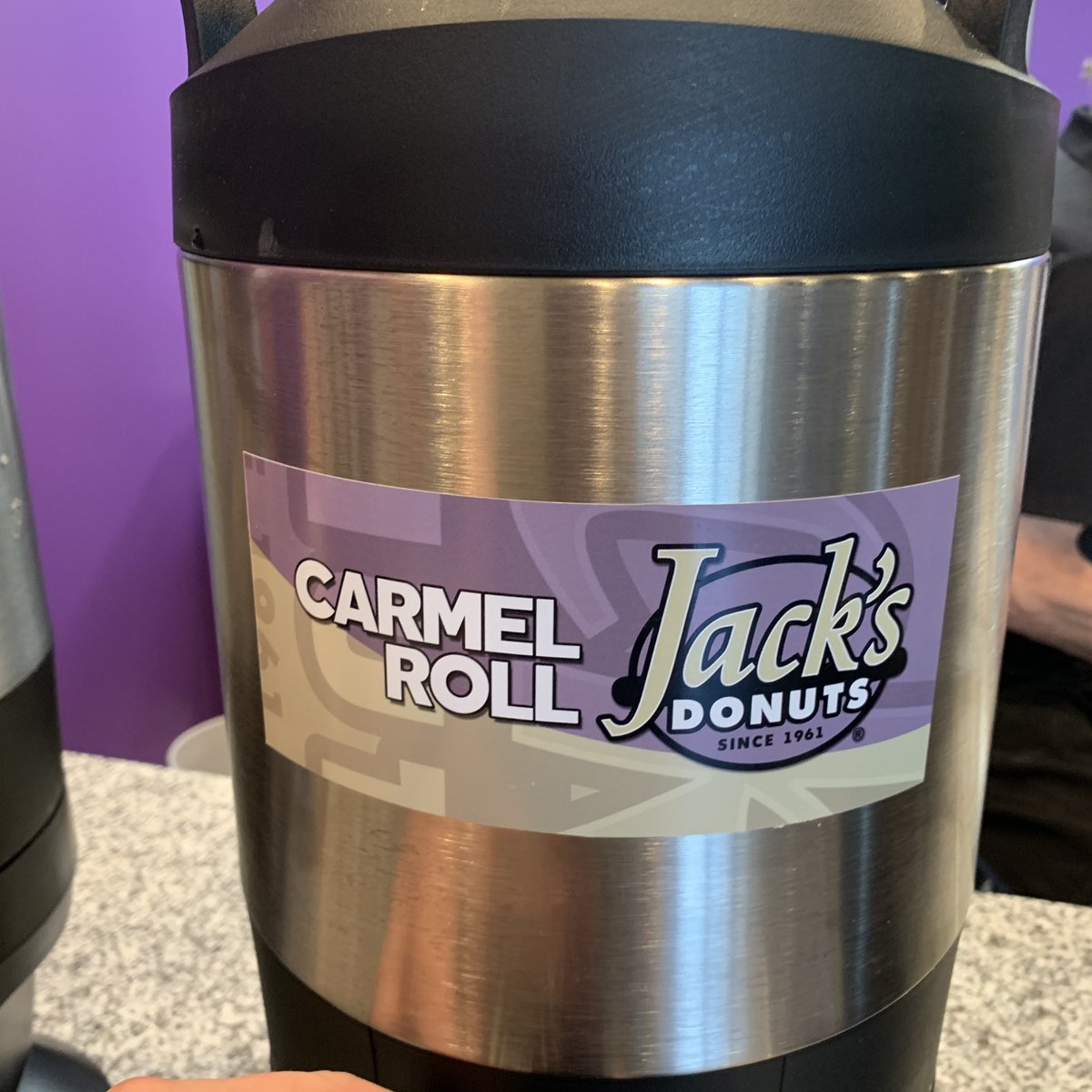 The best coffee #carmelroll <a href="/jacksdonuts/">Jack's Donuts</a> #cville