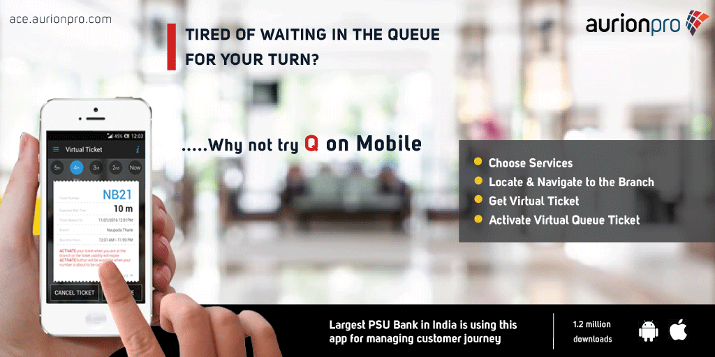 aurionpro's tweet image. Waiting in the queue!!  Well what&apos;s that..?
Aurionpro&apos;s Virtual Queuing System helps customer&apos;s to enter queue via there smartphones, without actually being present physically. 
For more information check out our solution at: ace.aurionpro.com/queue-manageme… 
#queuemanagement #queuingapp