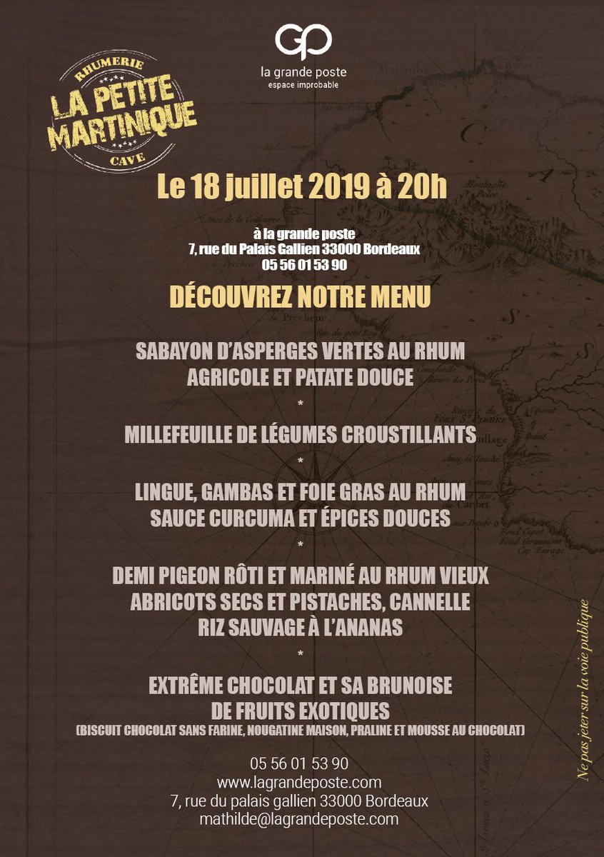 PosteGrande's tweet image. Pour les amateurs de #Rhum, rendez-vous le 18 juillet à la grande poste ! 🥃☀️ Nous vous proposons une soirée #dégustation Alliance Mets et Rhums avec un menu spécial ! 👇