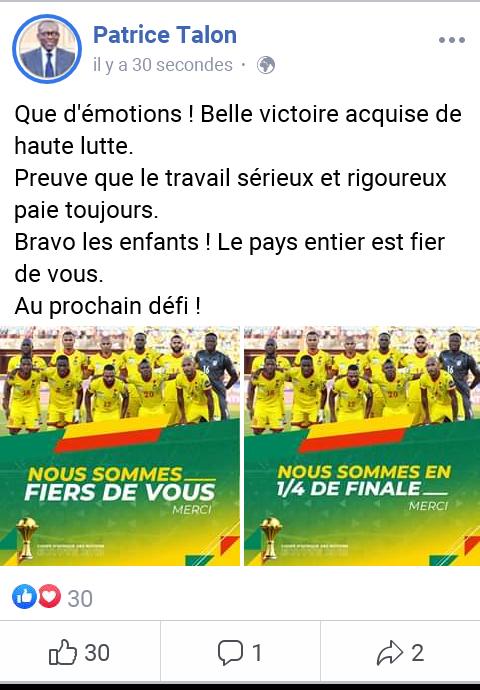 Juste admiratif du parcours du Benin. Ailleurs on travaille. Si cela peut nous inspirer. Tant mieux.
Go Benin
 #AFCON2019