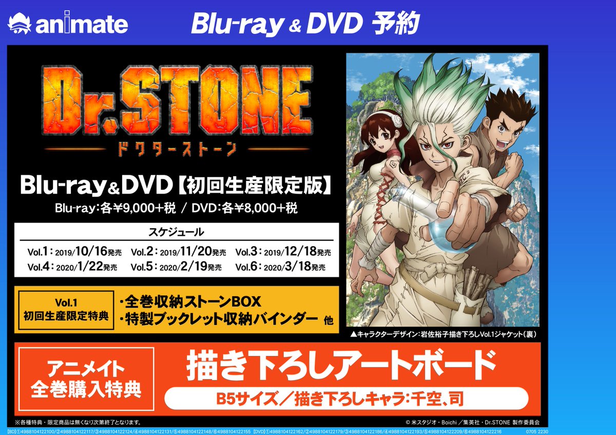 ビジュアル予約情報】 『TV Dr.STONE ドクターストーン』がBD&DVDと