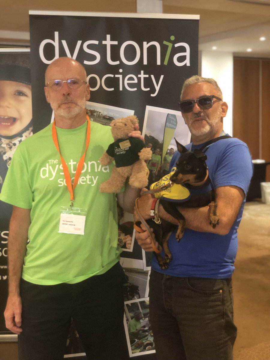 Having a fab time at #dystoniaday conference with Milo (the therapet), Jonny and Tim. Think I’m off to catch up with <a href="/TullyKearney/">Tully Kearney OBE PLY</a> too after her talk later!