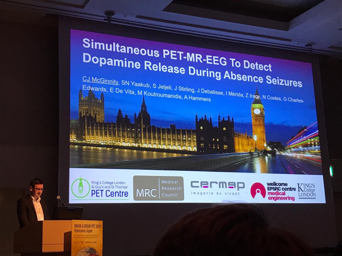 Congratulations to Dr McGinnity for an accomplished presentation of our PET-MR-EEG study in hyperventilation-inducible absences @ BrainPET2019! #PET #PETMR